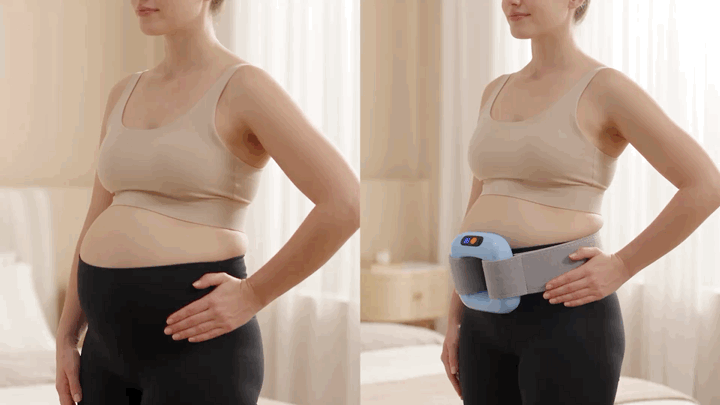 Before-and-after style comparison featuring the Fascia Ring around the waist